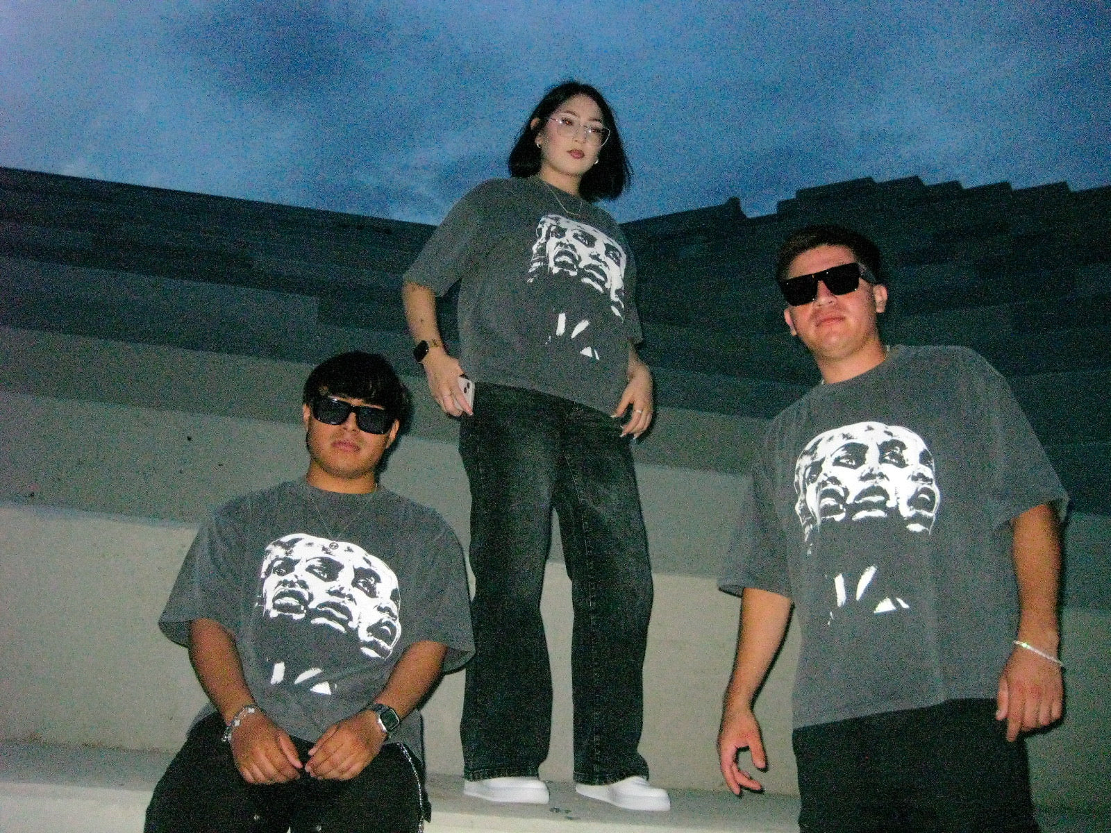 FOUR FADED FACES T-SHIRT